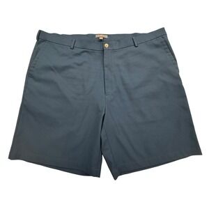 Peter Millar Shorts Mens 42 Blue Wicking Performance Golf Flat Front Chino Tech